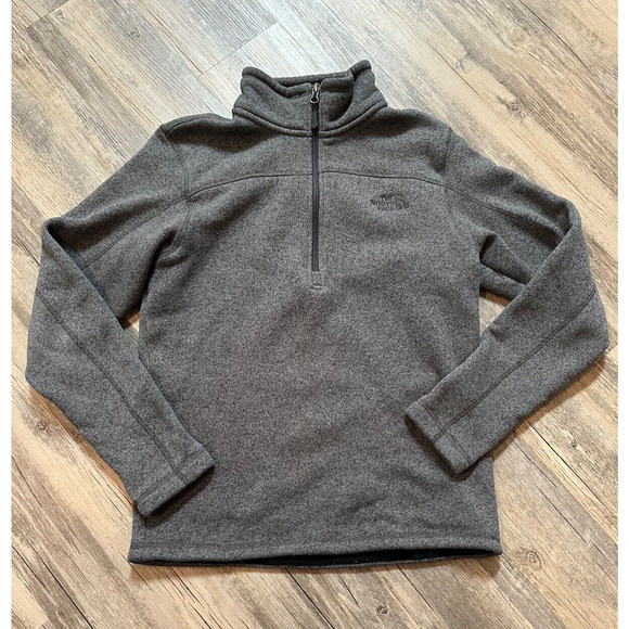 The North Face Mens Fleece 1/4 Zip Pullover Jacket Heather Gray Men’s Small - Picture 1 of 8